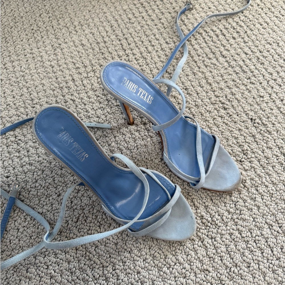 Paris Texas Powder Blue Strappy Stiletto Sandals